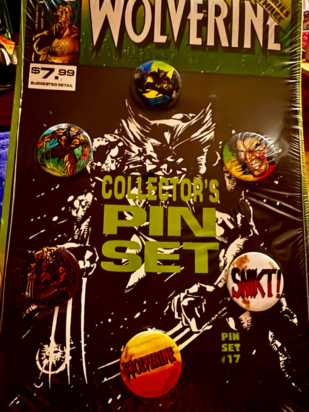 Wolverine Pin Set - Black & Green with Multicolor Pins